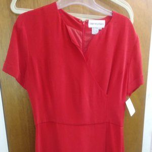 Bloomingdale's Red Frock Dress 100% Silk